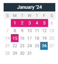 District School Academic Calendar for Dennis Early Childhood Center for January 2024