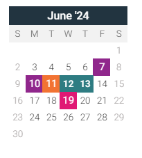District School Academic Calendar for King Gifted School for June 2024