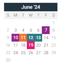 District School Academic Calendar for Haskell Academy for June 2024