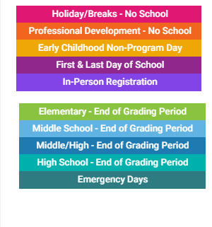 District School Academic Calendar Legend for Mcintosh Science And Tech Magnet