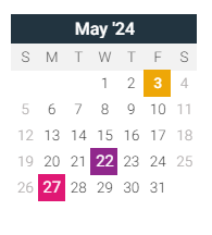 District School Academic Calendar for Wilson Middle Sch for May 2024