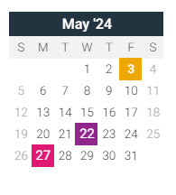 District School Academic Calendar for Jackson Elem School for May 2024