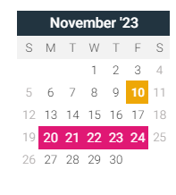 District School Academic Calendar for Abraham Lincoln Middle School for November 2023