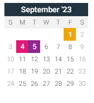 District School Academic Calendar for Maud E Johnson Elem School for September 2023