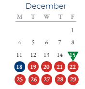 District School Academic Calendar for Joe Mathias Elementary School for December 2023
