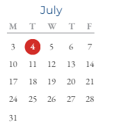 District School Academic Calendar for Joe Mathias Elementary School for July 2023