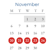 District School Academic Calendar for Joe Mathias Elementary School for November 2023