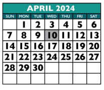 District School Academic Calendar for Sommer Elementary School for April 2024