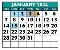 District School Academic Calendar for Chandler Oaks Elementary School for January 2024