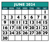 District School Academic Calendar for Goals for June 2024