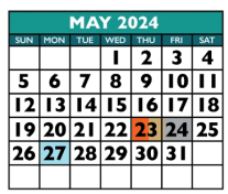 District School Academic Calendar for Cedar Valley Middle for May 2024