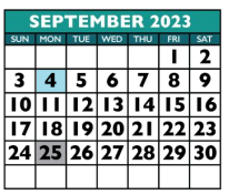 District School Academic Calendar for Deep Wood Elementary for September 2023