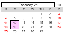 District School Academic Calendar for America's Choice for February 2024