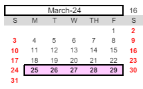 District School Academic Calendar for Father Keith B. Kenny Elementary Charter for March 2024