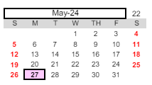 District School Academic Calendar for Learning Repertoire Charter Academy for May 2024