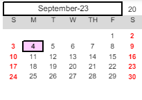 District School Academic Calendar for Anderson(marian) - Therapeutic Center for September 2023