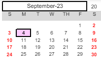 District School Academic Calendar for Camellia Elementary for September 2023