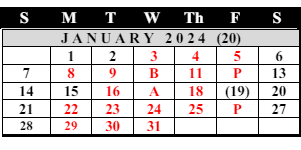 District School Academic Calendar for Saginaw Arts And Sciences Academy for January 2024