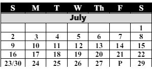 District School Academic Calendar for Saginaw Arts And Sciences Academy for July 2023