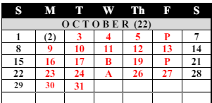 District School Academic Calendar for Saginaw Arts And Sciences Academy for October 2023