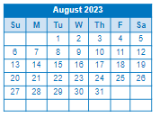 District School Academic Calendar for Ramsey Junior High for August 2023