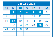 District School Academic Calendar for Four Seasons Elementary for January 2024