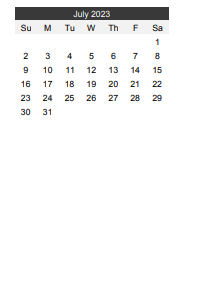 District School Academic Calendar for Ramsey Junior High for July 2023