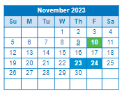 District School Academic Calendar for Four Seasons Elementary for November 2023