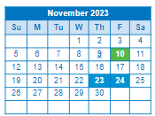 District School Academic Calendar for Ramsey Junior High for November 2023