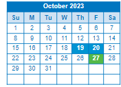 District School Academic Calendar for Rondo Learning Center for October 2023
