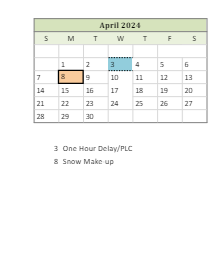 District School Academic Calendar for Bradie M Shrum Upper Elem for April 2024