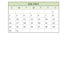 District School Academic Calendar for Bradie M Shrum Upper Elem for July 2023