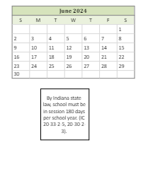 District School Academic Calendar for Bradie M Shrum Upper Elem for June 2024