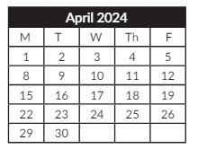 District School Academic Calendar for Clear Lake Elementary School for April 2024