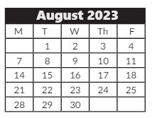 District School Academic Calendar for Candalaria Elementary School for August 2023
