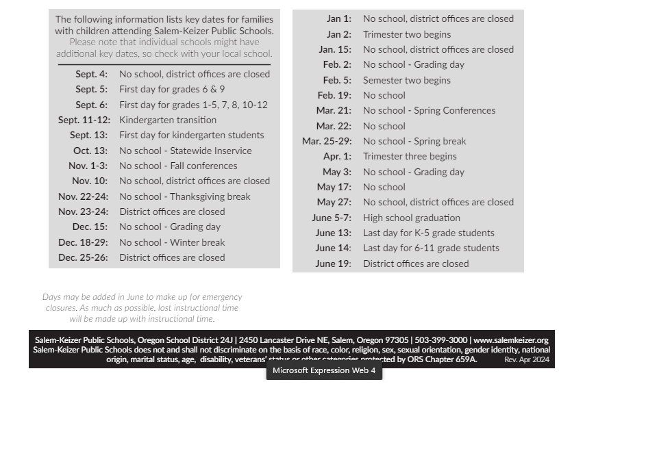 District School Academic Calendar Key for Clear Lake Elementary School