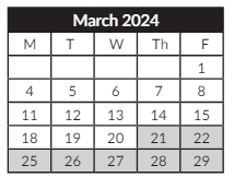 District School Academic Calendar for Houck Middle School for March 2024