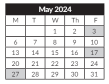 District School Academic Calendar for Candalaria Elementary School for May 2024
