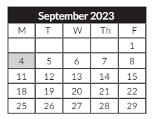 District School Academic Calendar for Clear Lake Elementary School for September 2023