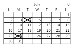 District School Academic Calendar for Horizonte Instr & Trn Ctr for July 2023