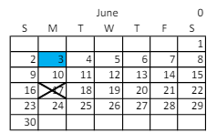 District School Academic Calendar for Horizonte Instr & Trn Ctr for June 2024