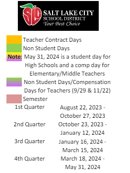 District School Academic Calendar Legend for Horizonte Instr & Trn Ctr