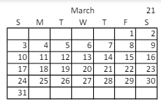 District School Academic Calendar for Horizonte Instr & Trn Ctr for March 2024
