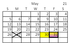 District School Academic Calendar for Horizonte Instr & Trn Ctr for May 2024