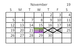 District School Academic Calendar for Horizonte Instr & Trn Ctr for November 2023