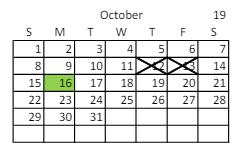 District School Academic Calendar for Horizonte Instr & Trn Ctr for October 2023