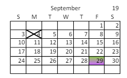 District School Academic Calendar for Horizonte Instr & Trn Ctr for September 2023
