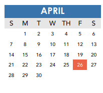 District School Academic Calendar for Wm B Travis Elementary for April 2024