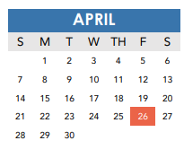 District School Academic Calendar for Whittier Middle for April 2024