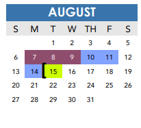 District School Academic Calendar for Longfellow Middle for August 2023